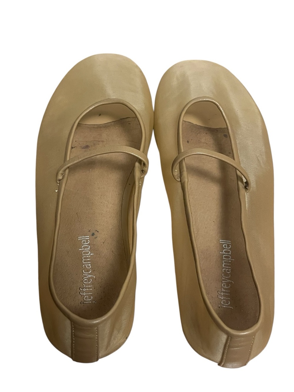Jeffrey Campbell Swan Lake Sheer Mesh Mary Jane Ballet Flats Nude Beige Size 8 - Picture 4 of 11